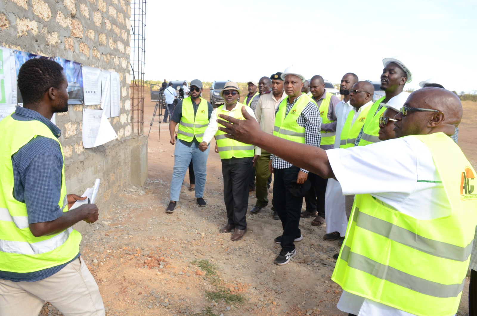2.	State Department for Industry Secretary for Administration, Karanja Njora, briefs the Senate Committee on Industry on the working plan for the Kwale County Aggregation and Industrial Park (CAIP) during the visit to the park in March 24, 2025. / Jared Nyabuti