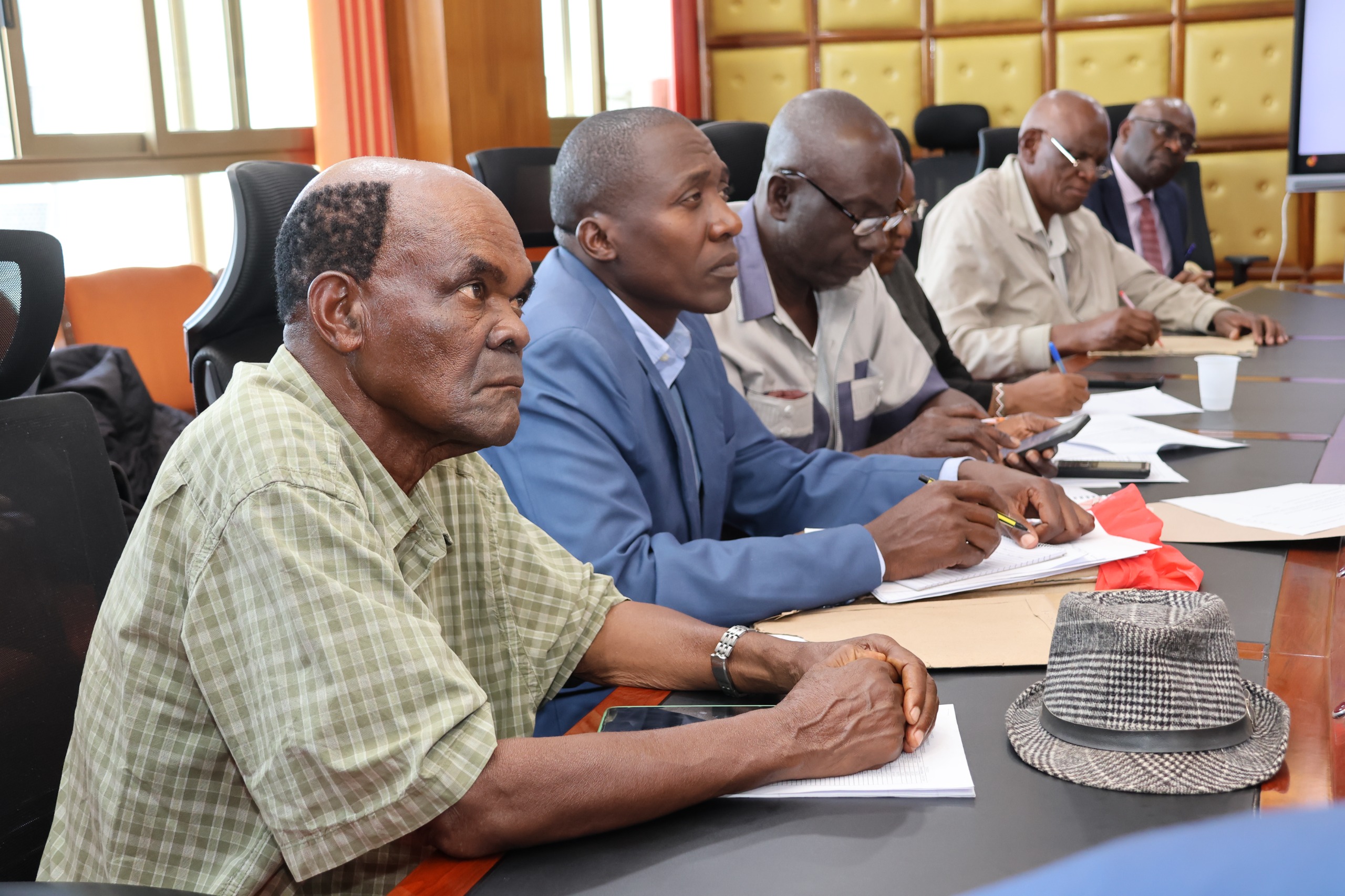 PRINCIPAL SECRETARY DR. JUMA MUKHWANA CBS MET OFFICIALS OF THE EX. PAN AFRICAN PAPER MILLS LED BY PATRICK MAYAVI, TO UNLOCK BOTTLENECKS IN SETTLING EX-EMPLOYEES. 